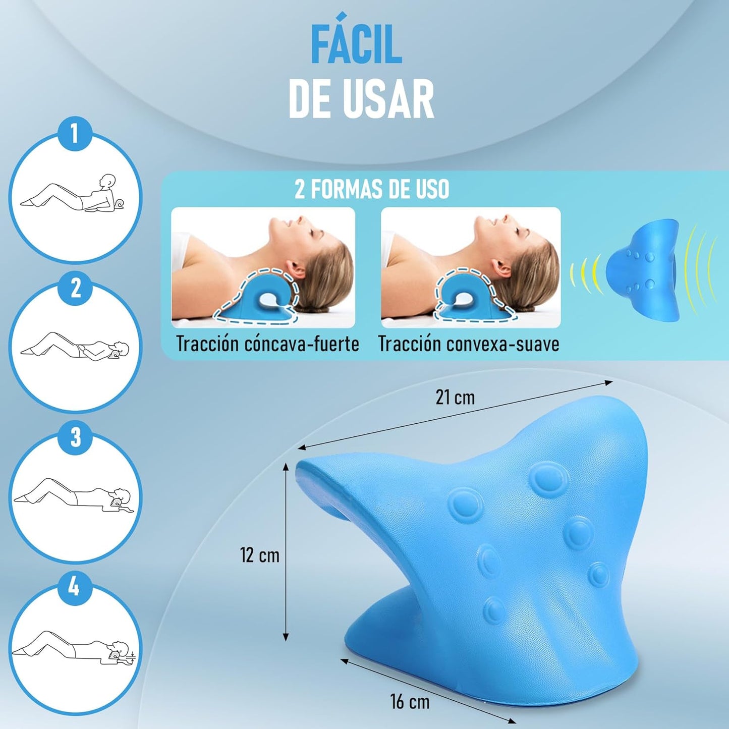 Almohada Tracción cervical® Alivio de la columna y cervical desde casa