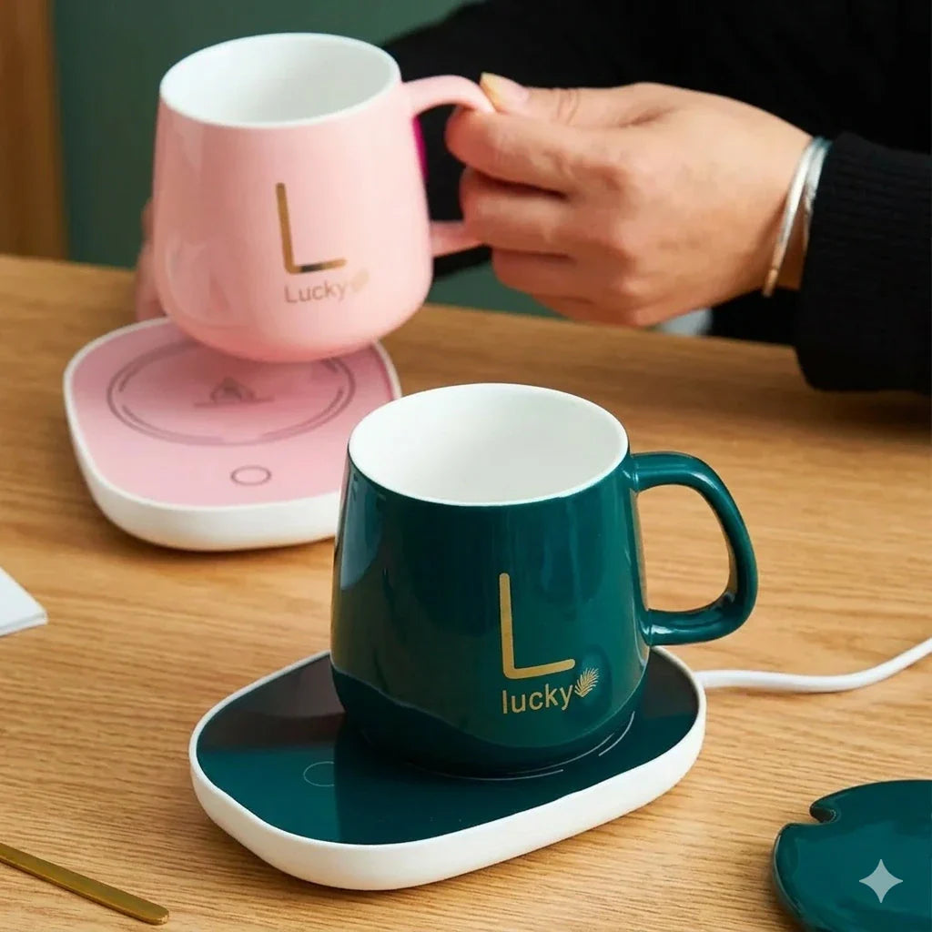 Set de taza con calentador (Entre 45°C y 55°C)☕ 🔥