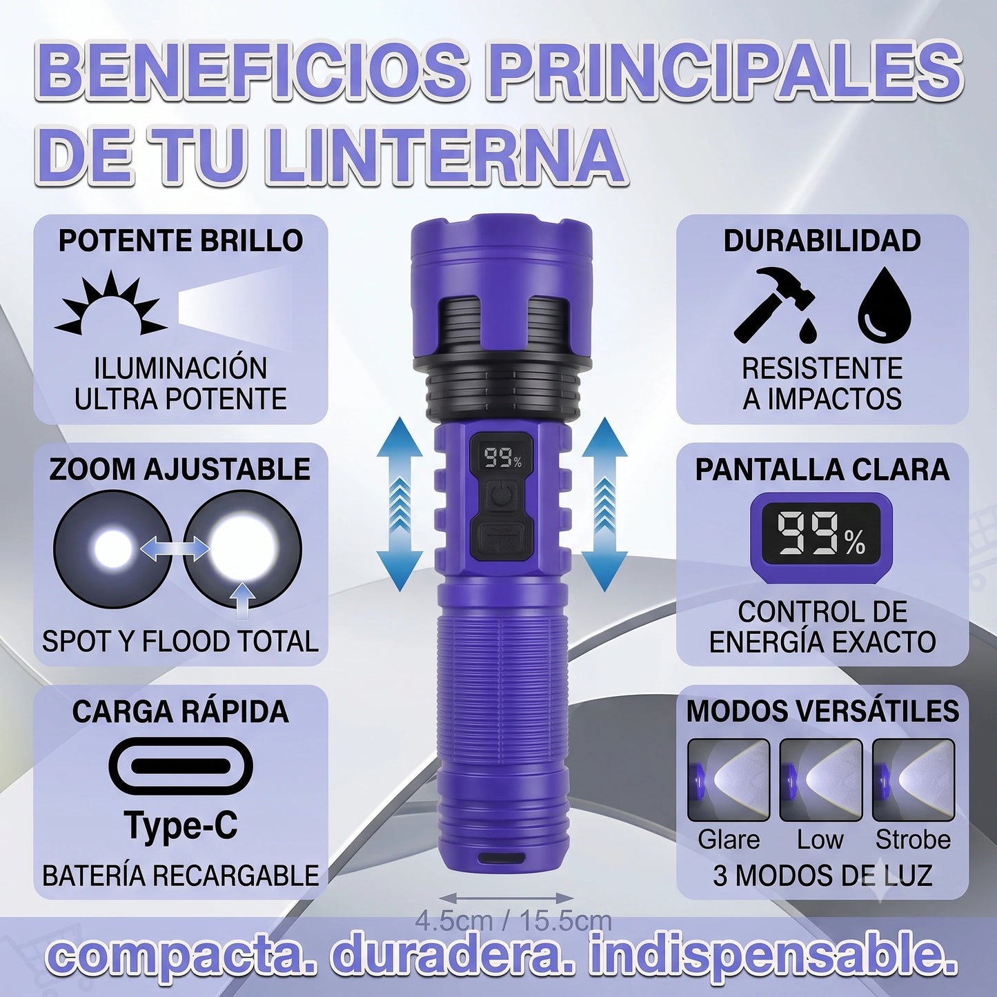Linterna Táctica militar Recargable🔥🔋