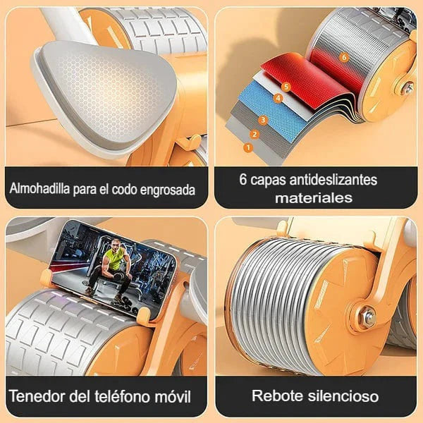 Rueda Abdominal de Rebote Automático con Soporte para el Teléfono