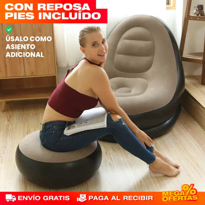 Sofá Inflable + Puff Inflable 360° ConfortAir®