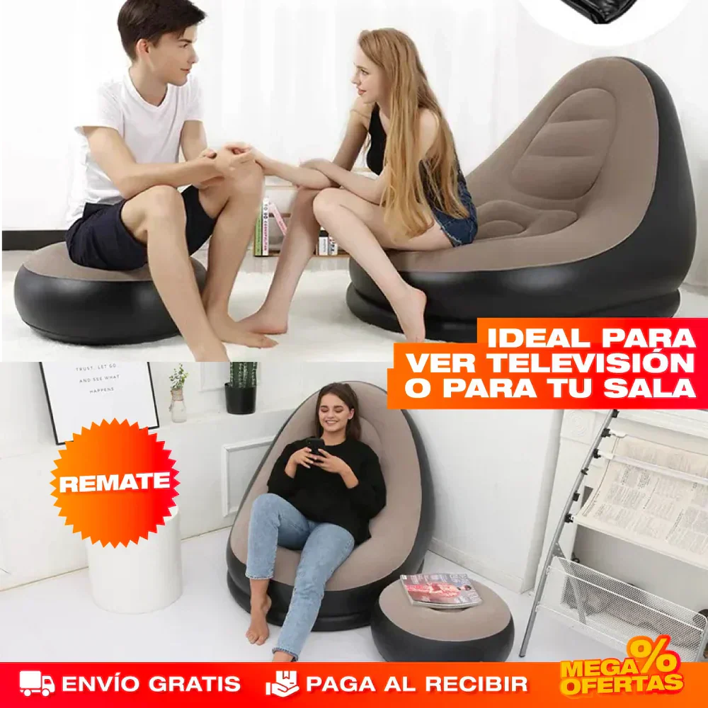 Sofá Inflable + Puff Inflable 360° ConfortAir®