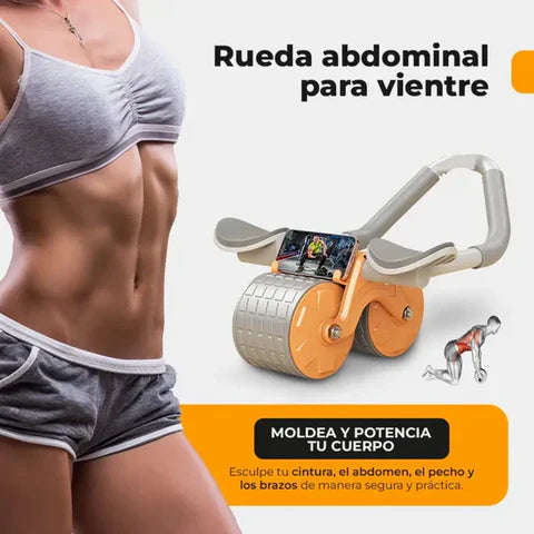 Rueda Abdominal de Rebote Automático con Soporte para el Teléfono