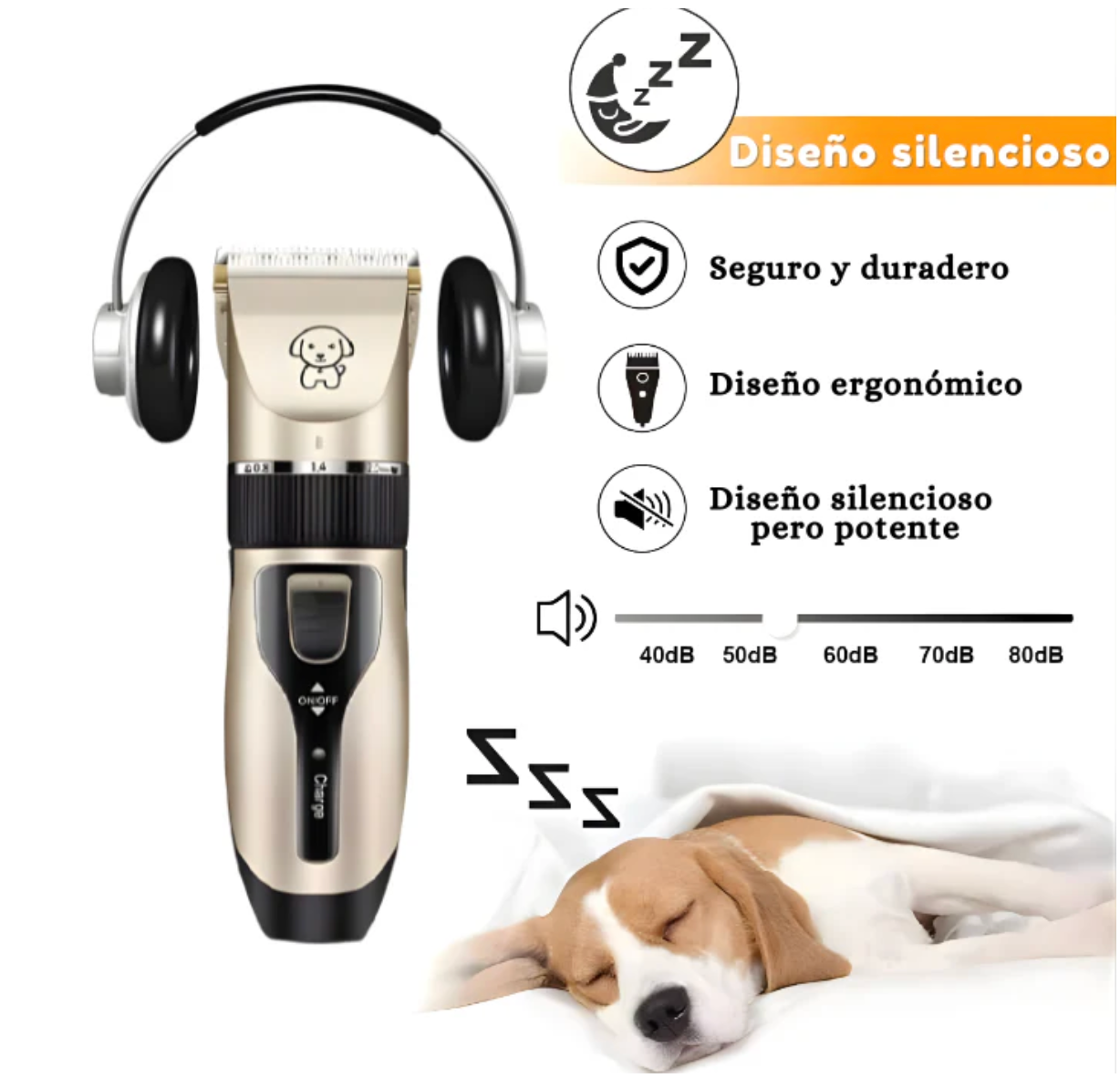 Kit Recortador de pelo profesional para mascotas:🎁  silencioso, inalámbrico y preciso.