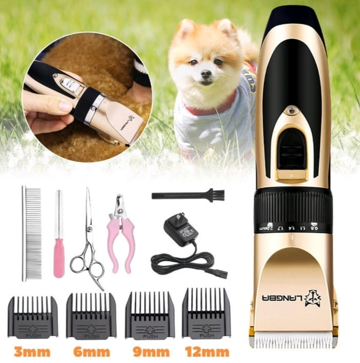 Kit Recortador de pelo profesional para mascotas:🎁  silencioso, inalámbrico y preciso.