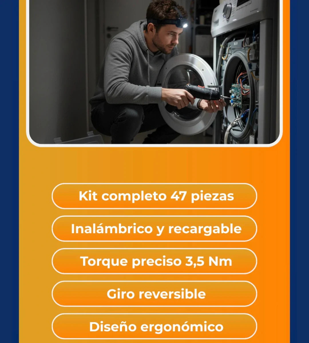 Kit Destornillador Eléctrico Recargable 47 Piezas🛠️ ⚡¡OFERTA LIQUIDACION!⚡