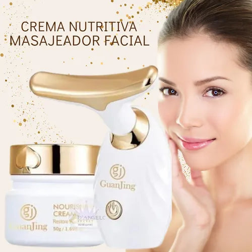 Crema Reafirmante + Masajeador Facial Todo Tipo De Piel Día/noche