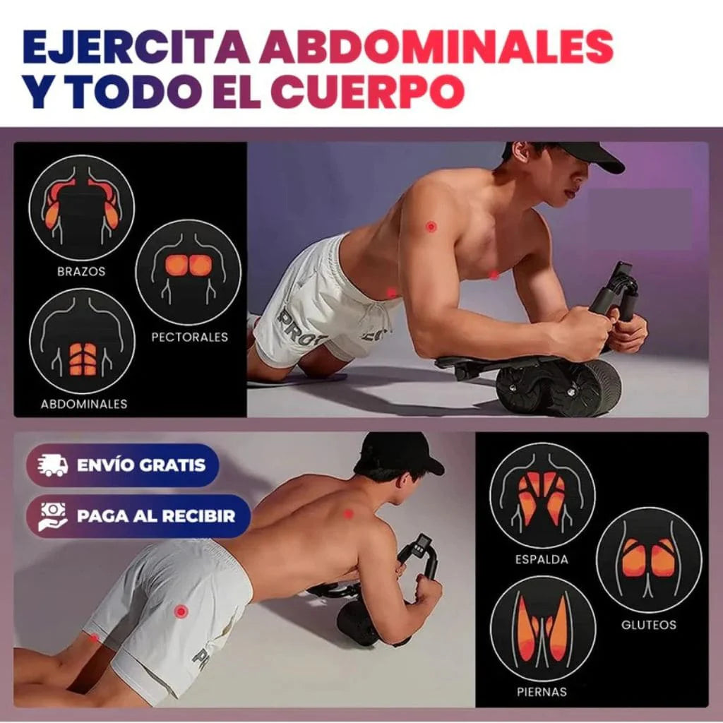 Rueda Abdominal de Rebote Automático con Soporte para el Teléfono