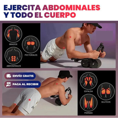 Rueda Abdominal de Rebote Automático con Soporte para el Teléfono
