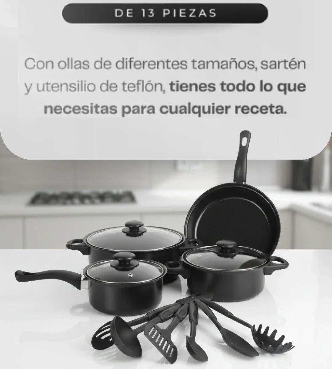 🍳 ¡Transforma tu cocina hoy! Juego de Utensilios de 13 Piezas Acero inoxidable