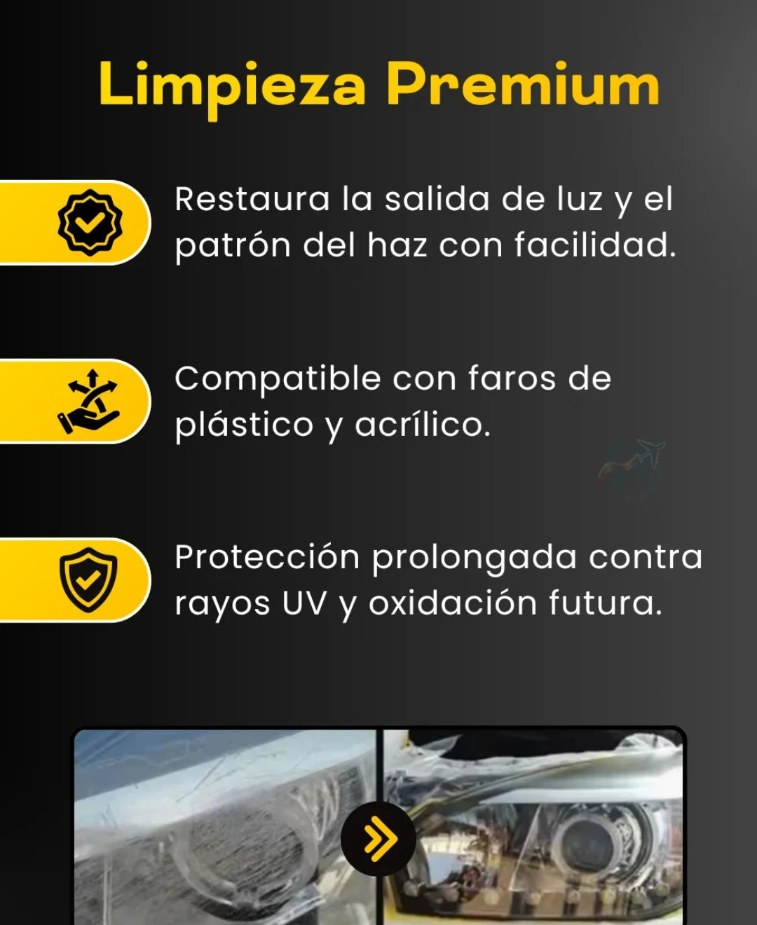 Limpiador de faros / Faros nuevos en segundos✨