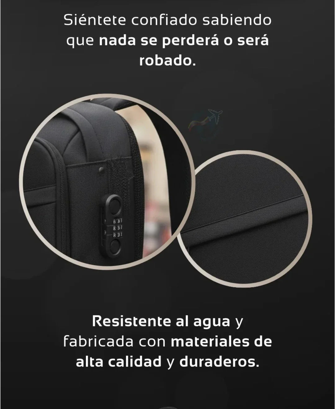 Mochila morral anti robo, impermeable con clave✨🔒