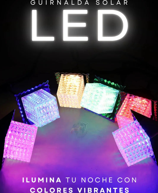 Lampara guirnaldas con panel solar/10 lámparas 5 metros