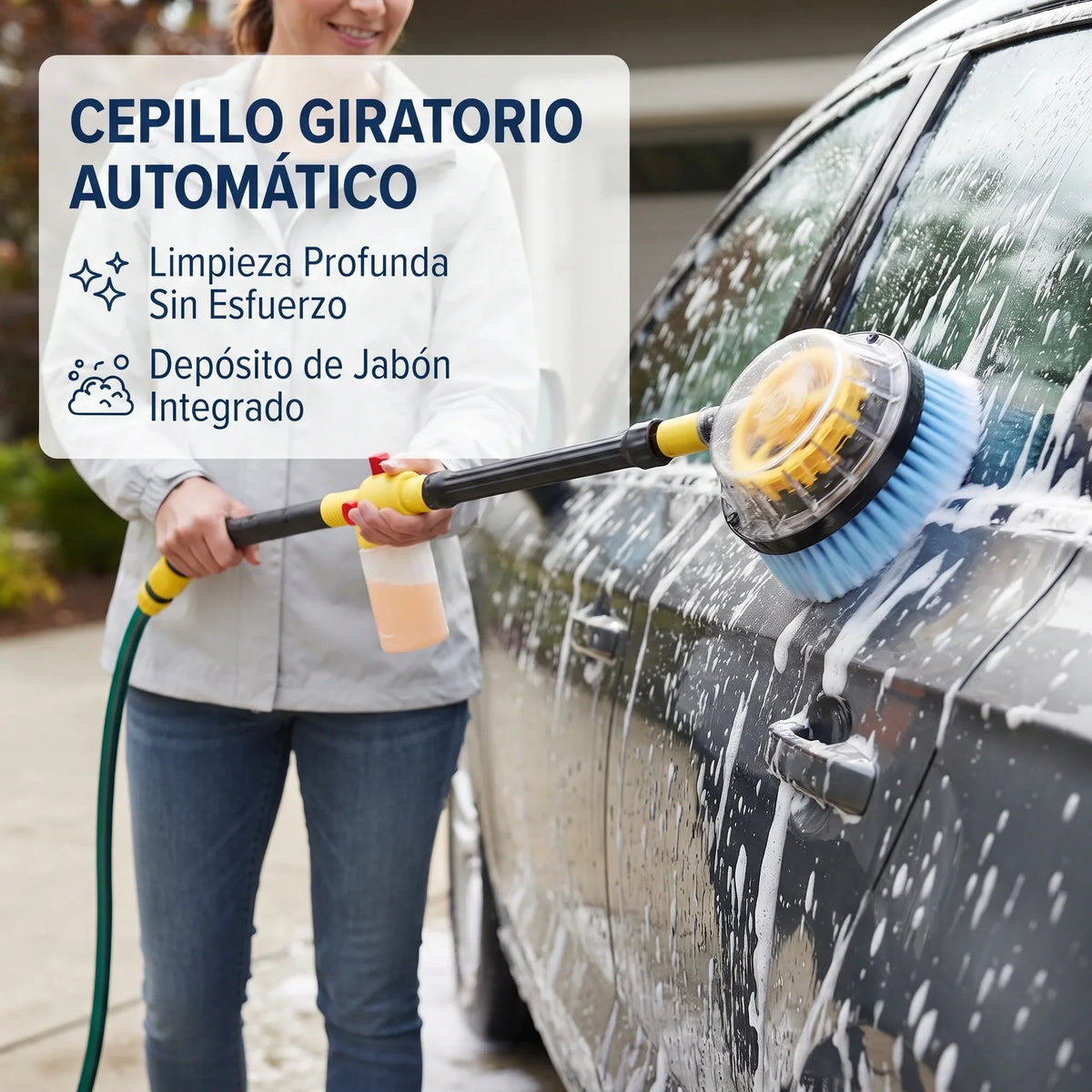 Cepillo Automático Giratorio Para Lavar Vehículo🧼🚗 – Import Caracas