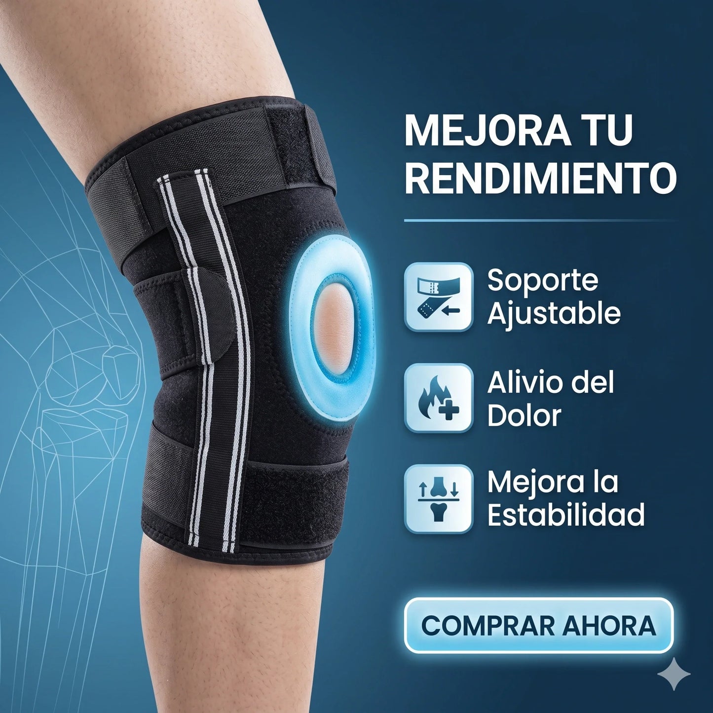 Libertad de Movimiento Sin Dolor🏃‍♂️✨ Rodillera con Soporte de Gel para la Rótula
