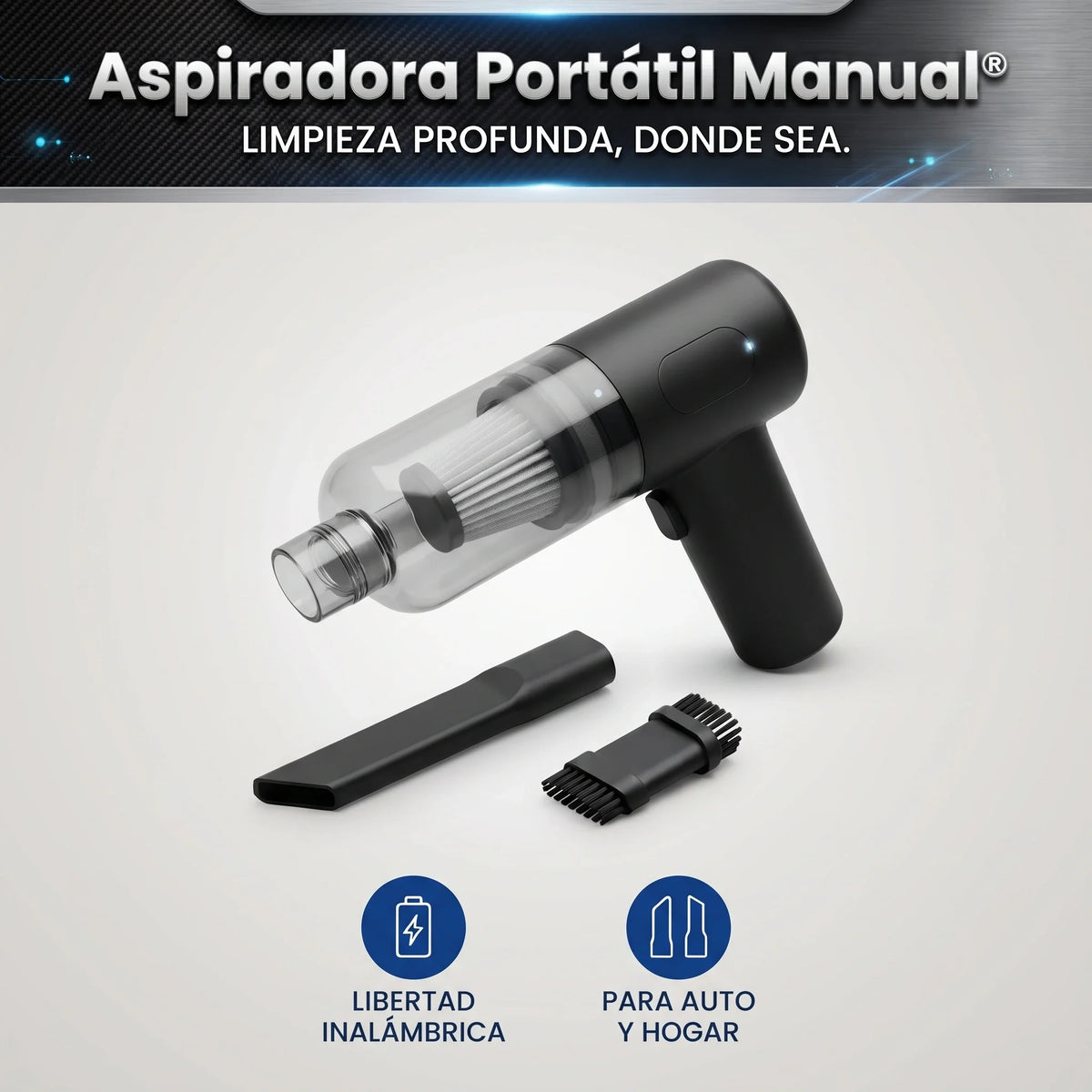 Aspiradora Portátil Recargable Manual®️