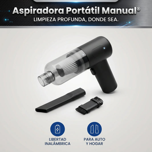 Aspiradora Portátil Recargable Manual®️