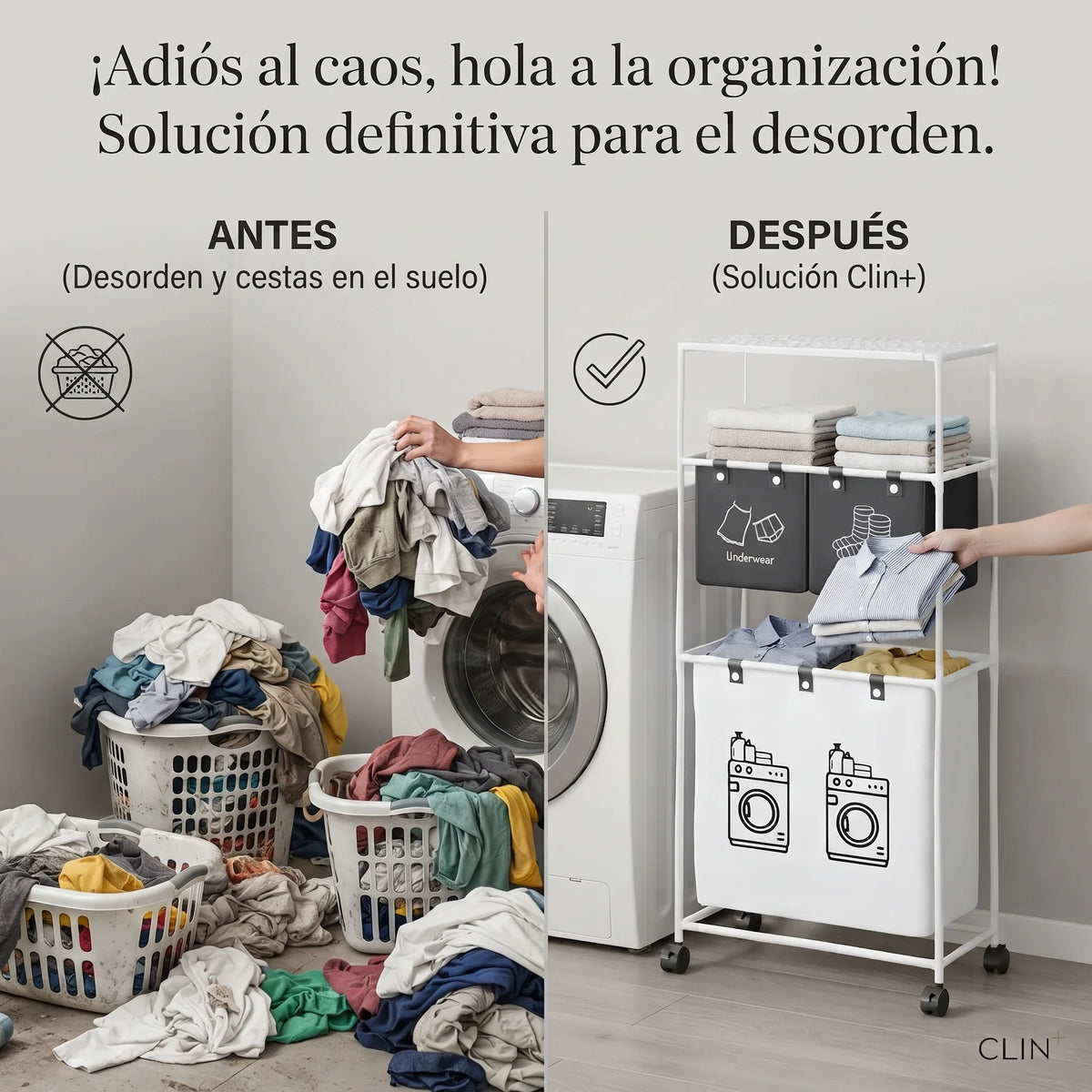 Perchero Rodante Organizador de Lavadero🧺✨