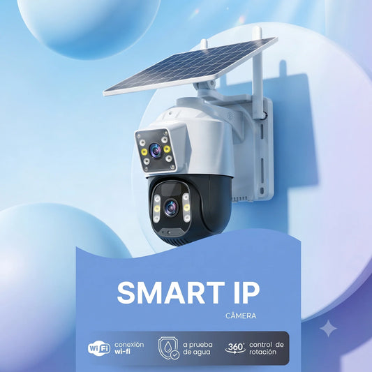 Cámara Wi-Fi Inalámbrica con Panel Solar Rotación 360° 1920p HD