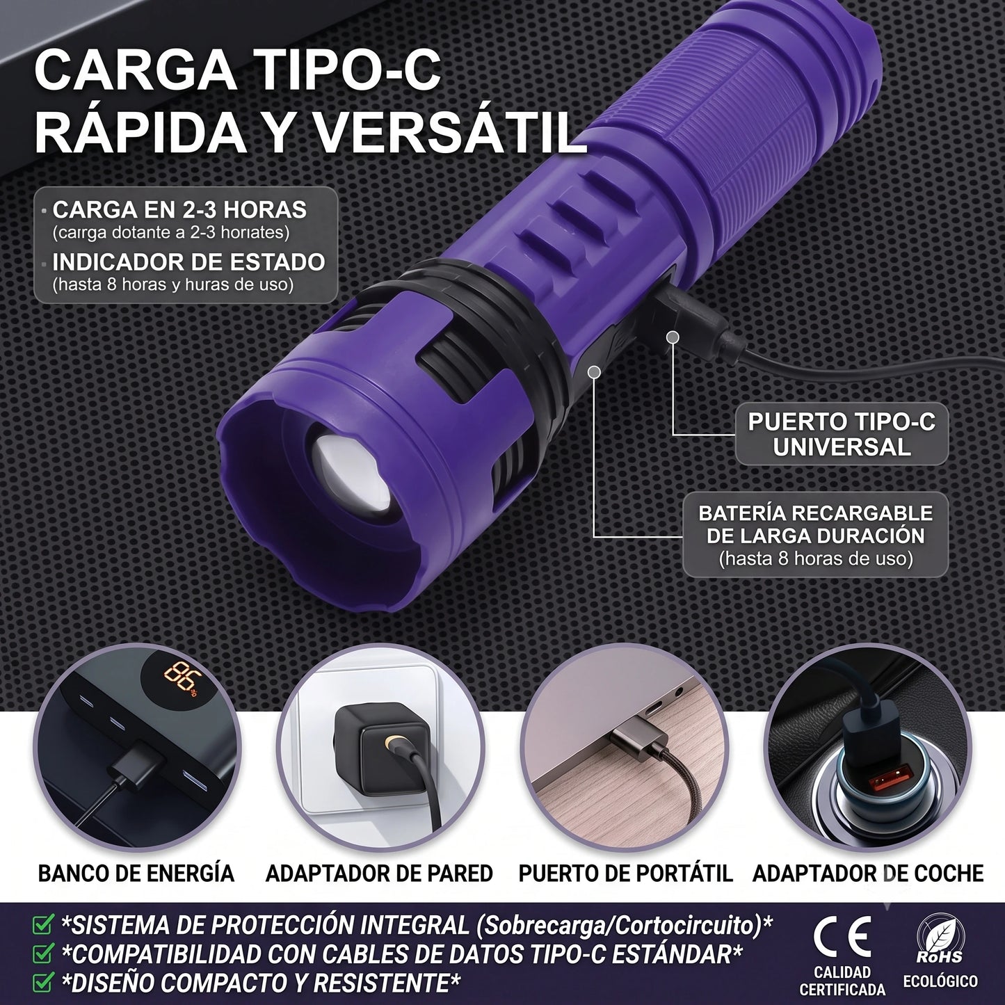 Linterna Táctica militar Recargable🔥🔋