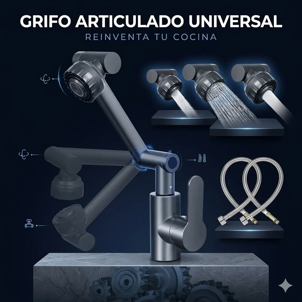 ¡Transforma tu Cocina!🚰✨Grifo Llave Giratorio 1080° Universal Flexible