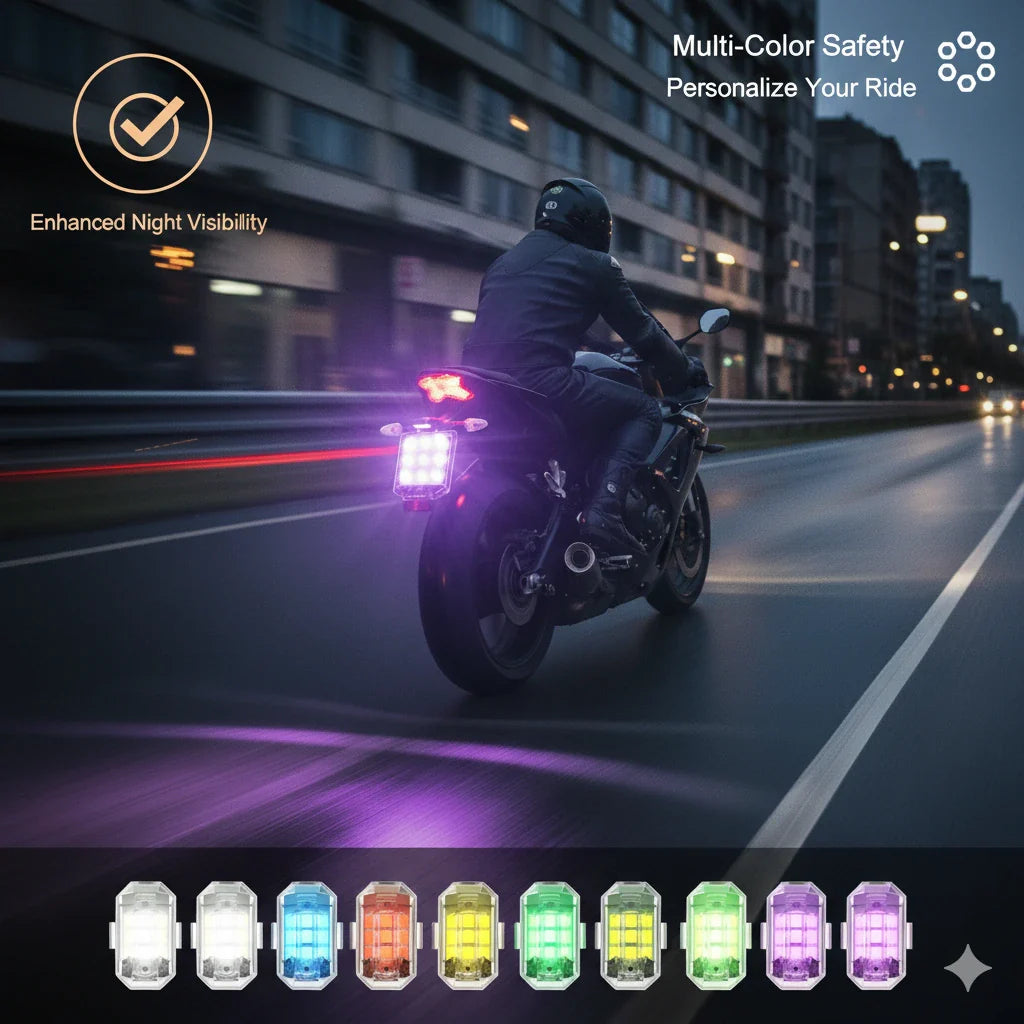 Par de luces recargable para moto, bici y carro🔦💡