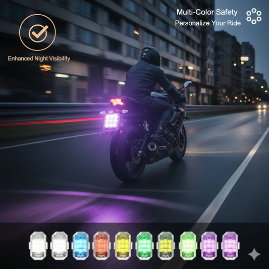 Par de luces recargable para moto, bici y carro🔦💡
