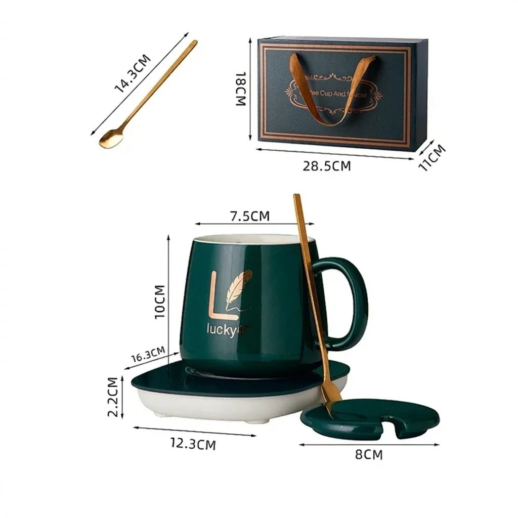 Set de taza con calentador  (Entre 45°C y 55°C)☕ 🔥
