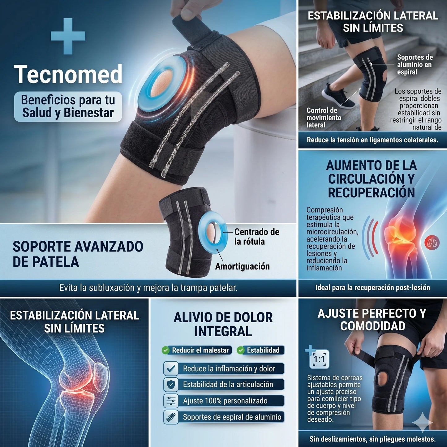 Libertad de Movimiento Sin Dolor🏃‍♂️✨ Rodillera con Soporte de Gel para la Rótula