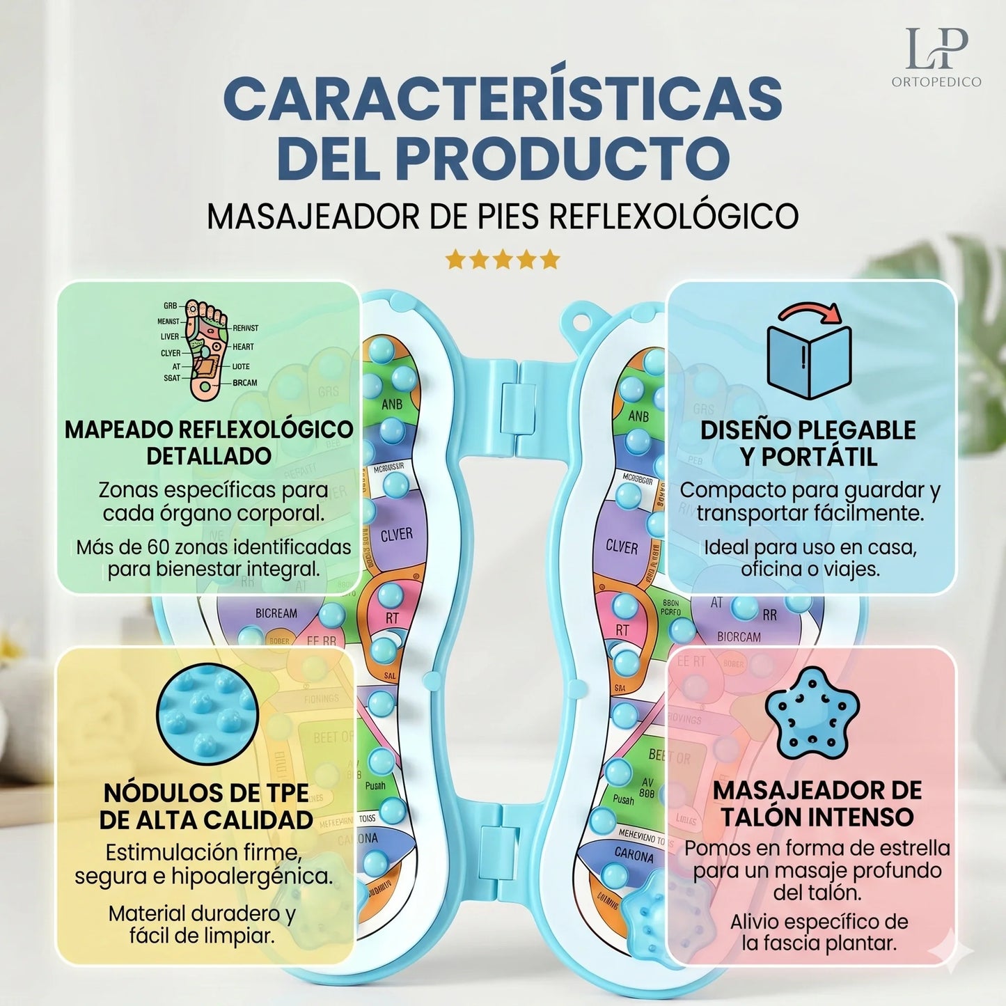 ✨ ¡Dale a tus pies el descanso que merecen! Masajeador de Pies Reflexológico🦶