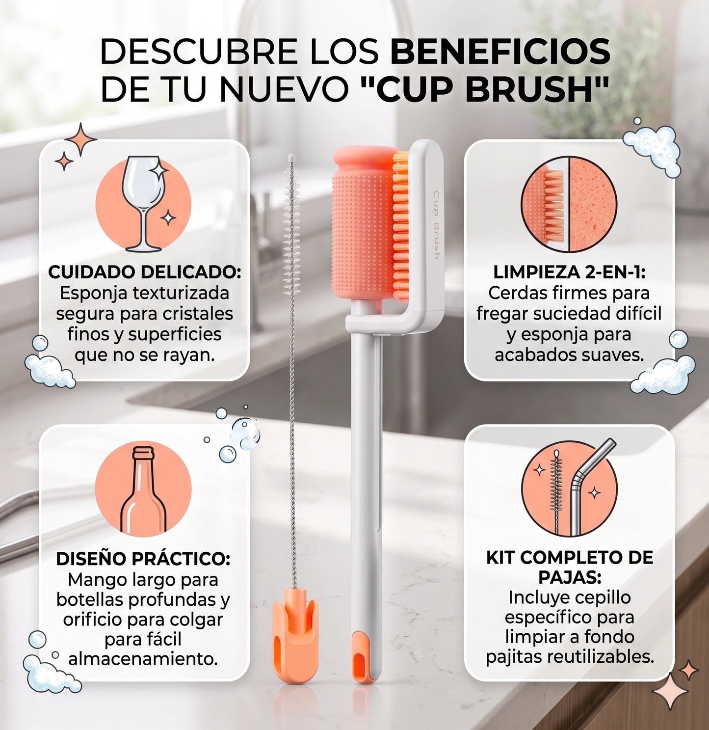 No Más Cooler, y Termos con Moho🦠 | Cepillo Doble Esponja Multifuncional🧼🧼