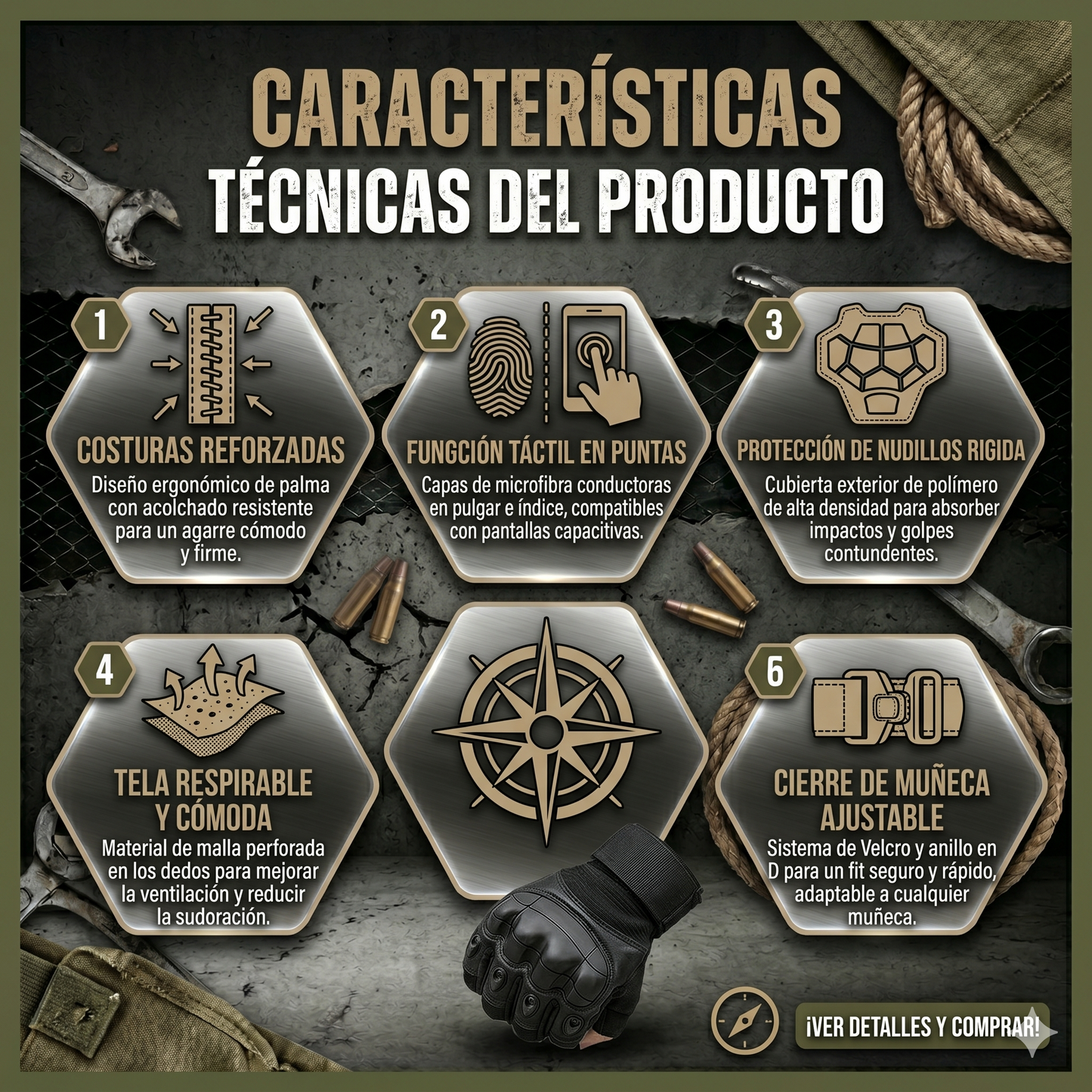 🥊 Guantes Indestructibles Tácticos Militar: La Máxima Protección Para Tus Manos 🔨🏍️