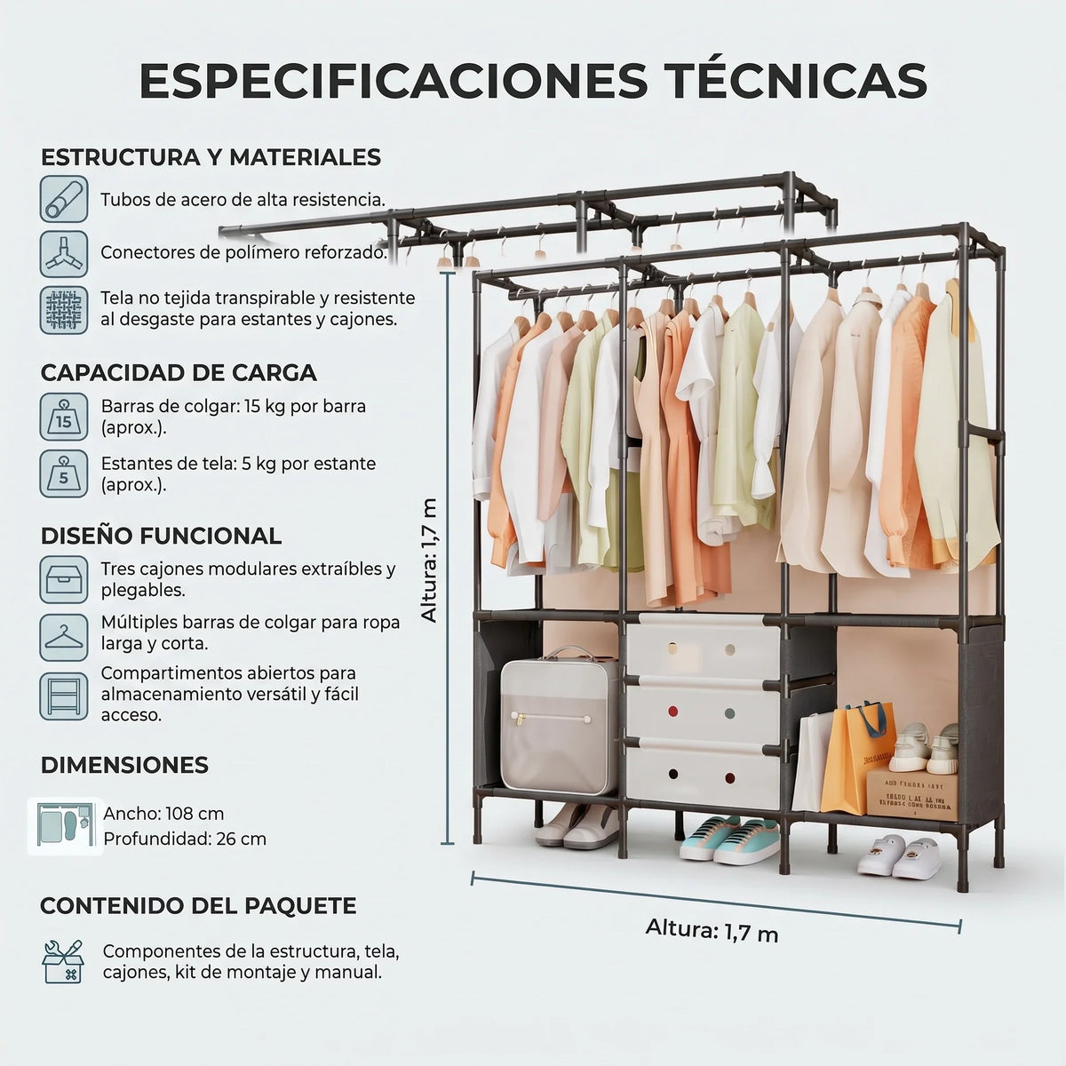 Perchero Closet Organizador "Orden y Capacidad Total✨🏠