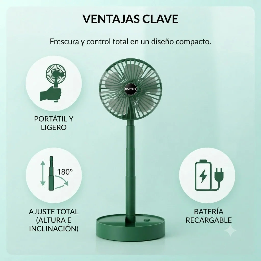 Ventilador Recargable 7 Pulgadas Portátil🌬️🔋