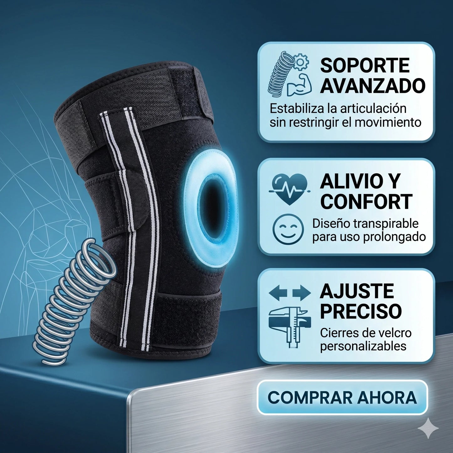 Libertad de Movimiento Sin Dolor🏃‍♂️✨ Rodillera con Soporte de Gel para la Rótula