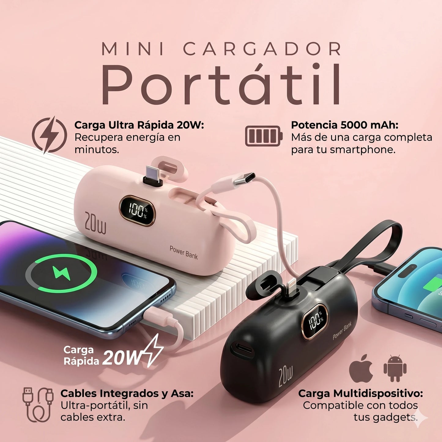 Power bank portátil de llavero 5000mAh🔋⚡
