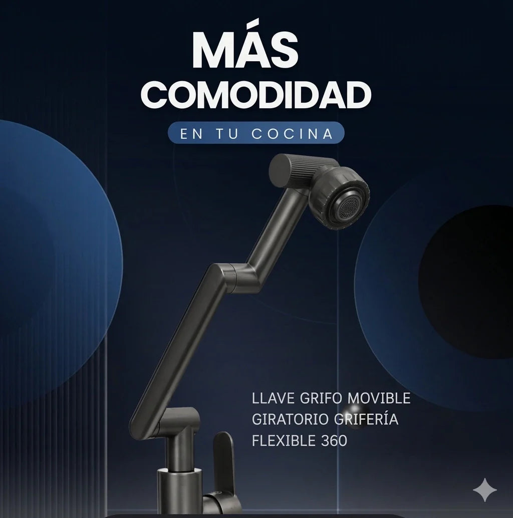 ¡Transforma tu Cocina!🚰✨Grifo Llave Giratorio 1080° Universal Flexible