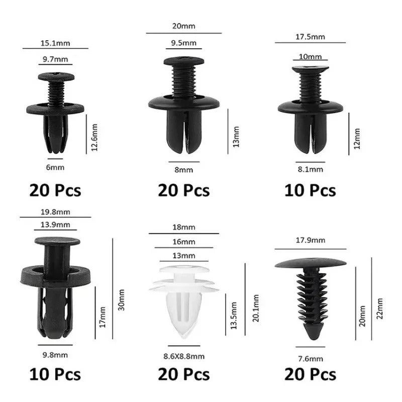 Kit 100unds Clips Grapas Para Paneles Tapizados, botones, para carrocería