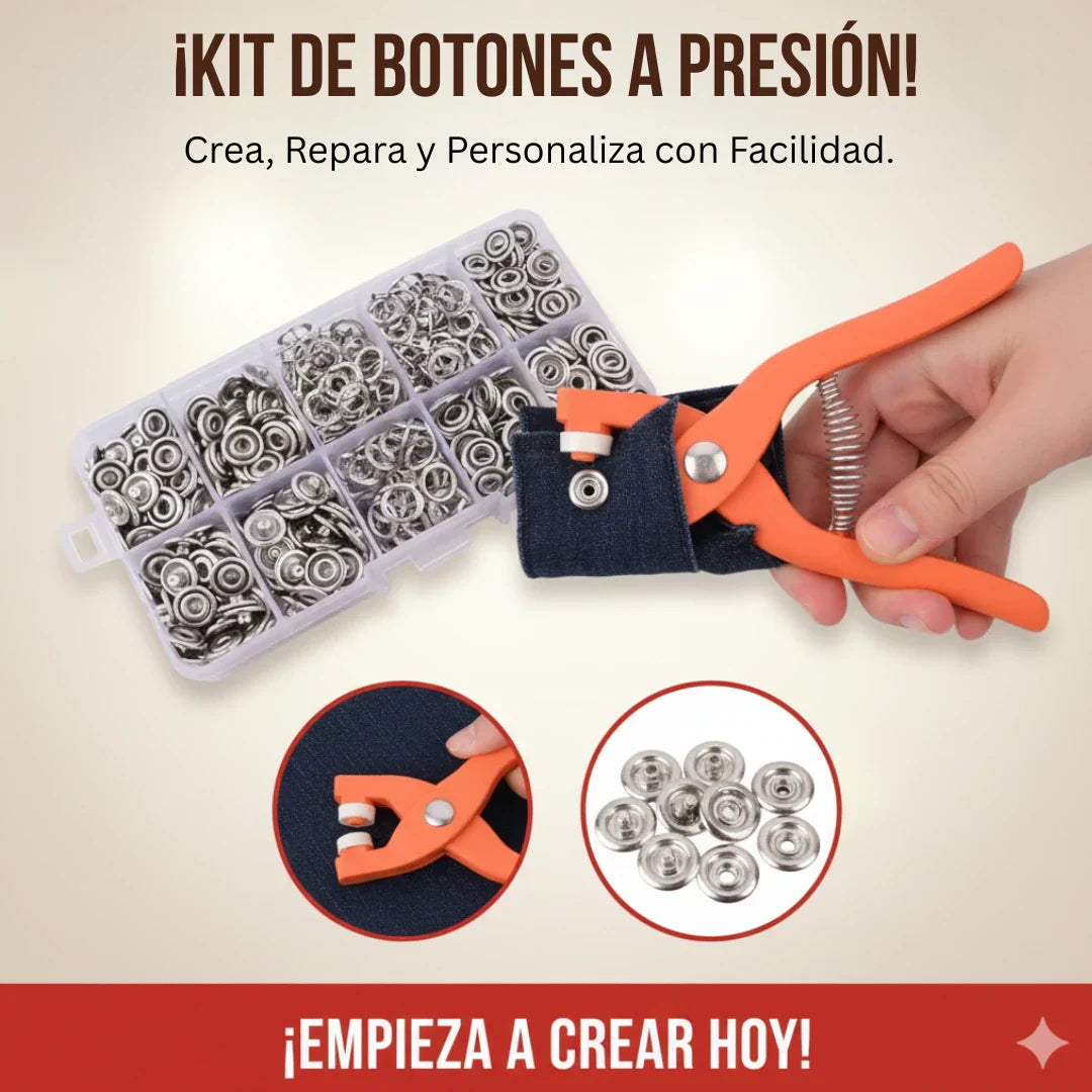 Maquina de remache a presión y botones  (50 unidades)