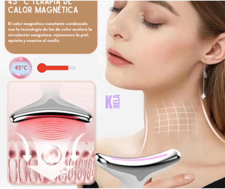 Masajeador Facial Rostro y Papada Con Luz LED