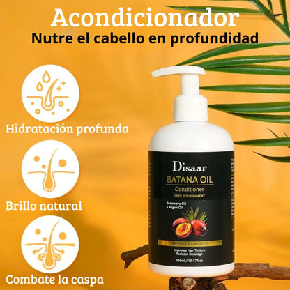 Kit capilar de aceite batana, Shampoo, serum, acondicionador⭐
