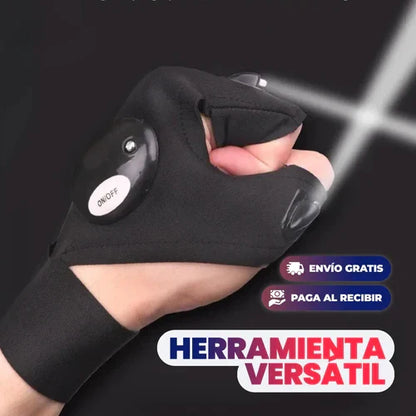 Guantes ajustables impermeable con luces led (par)