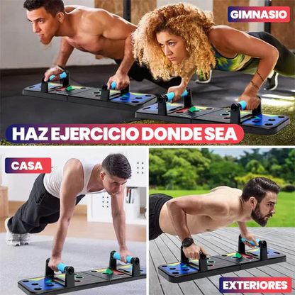 Tabla de flexiones push up + ligas de tensión🔥