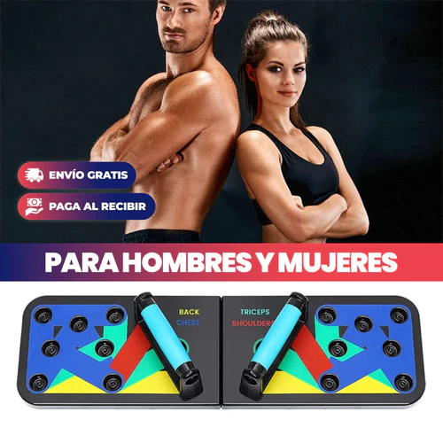 Tabla de flexiones push up + ligas de tensión🔥
