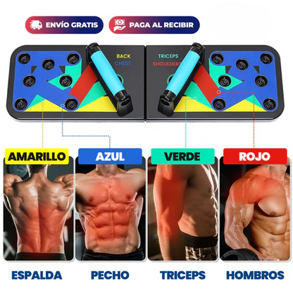 Tabla de flexiones push up + ligas de tensión🔥