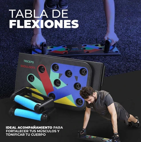 Tabla de flexiones push up + ligas de tensión🔥