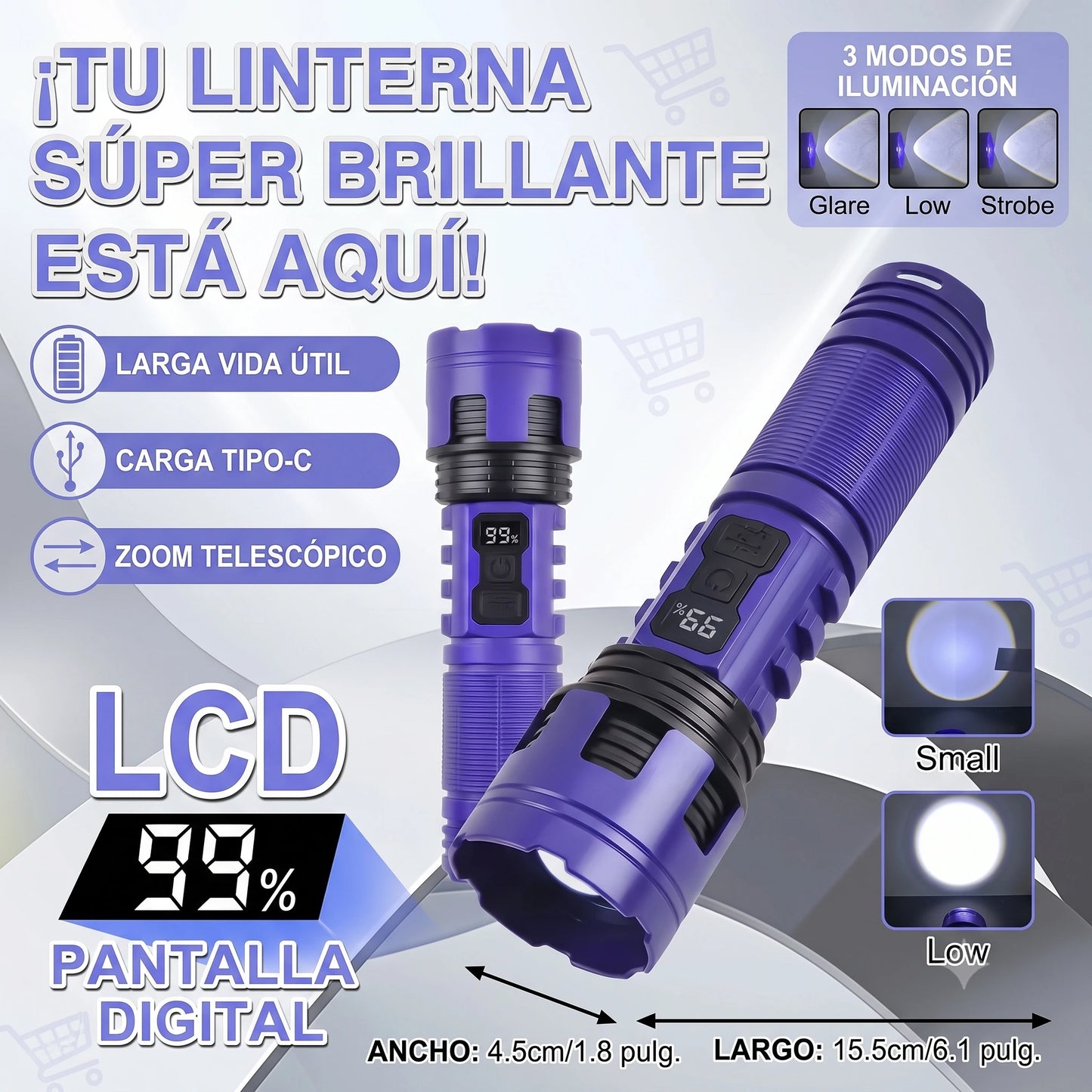Linterna Táctica militar Recargable🔥🔋