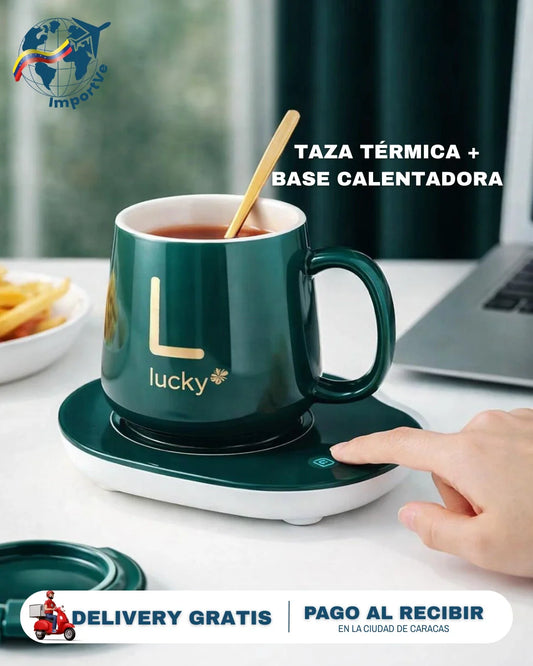 Set de taza con calentador  (Entre 45°C y 55°C)☕ 🔥